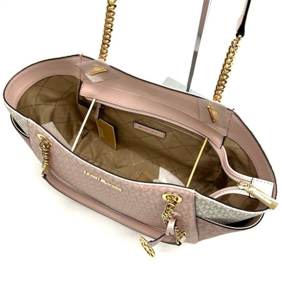 Michael Kors Large Jet Set Travel Shoulder Bag & Trifold Wallet Light Pink Multi - Picture 8 of 13